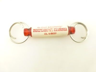 Vintage Independence Examiner Advertising Double Ring Key Ring Key