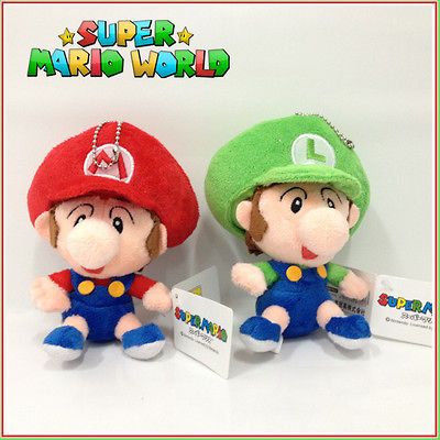 2X Super Mario Bros World Soft Toy Plush Baby Mario Luigi Stuffed