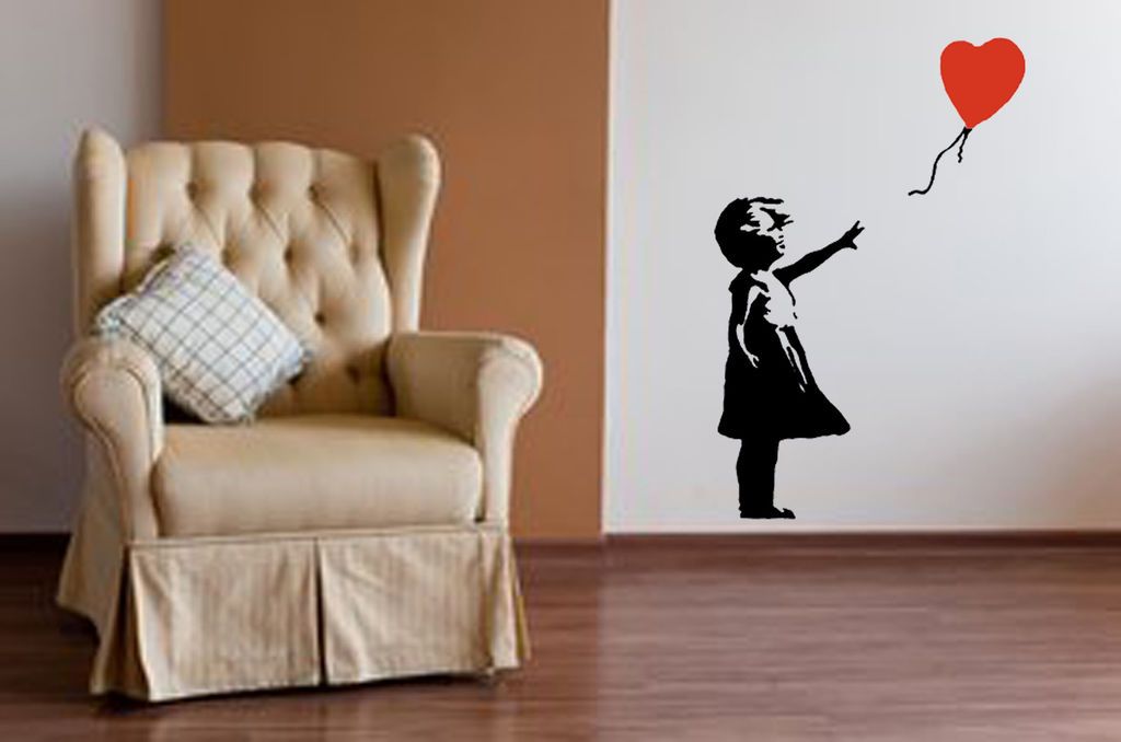 Banksy Style Girl with Balloon Wall Art,Iconic Image,Vinyl Sticker