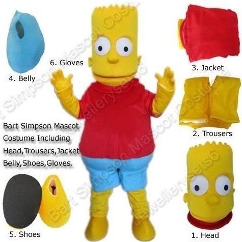 New Adult Suit Size Bart Simpson CMASCOT COSTUMES Cartoon FANCY DRESS