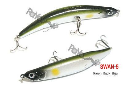 Payo Black Swan Lipless Bent Minnow 86F lure Green Ayu