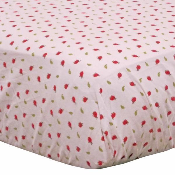 Kidsline Ladybug Crib Sheet Girls New Red