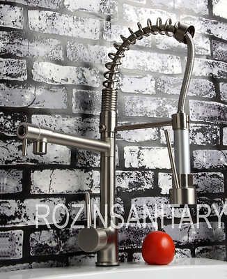 Brand New 450mm high brushed nickle kitchen faucet pull out spray