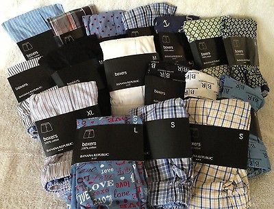 BANANA REPUBLIC Mens 3 Pairs 100% Cotton Boxer MANY CHOICES, LARGE 36