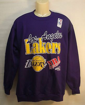 VINTAGE TRENCH 1991 NBA LAKERS SWEATER SWEAT SHIRT CREWNECK PURPLE