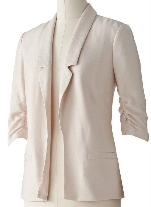 NWT~LAUREN CONRAD Open Front Lined Jacket Boyfriend Blazer~Turtled ove