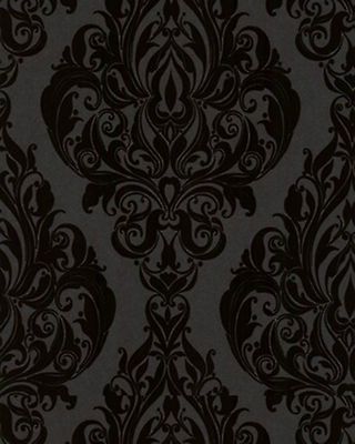 KELLY HOPPEN 30 388 VINTAGE FLOCK WALLPAPER BLACK MAX POSTAGE £5.99