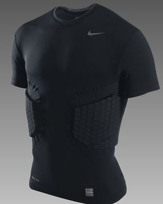 new mens M nike pro combat deflex padded rib compression SS shirt