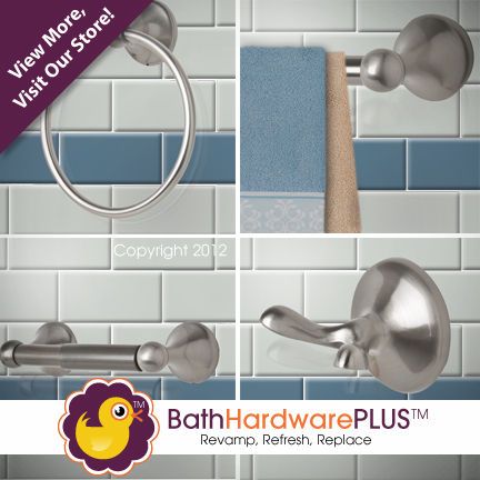 Satin / Brushed Nickel Bathroom Hardware Accessory Set