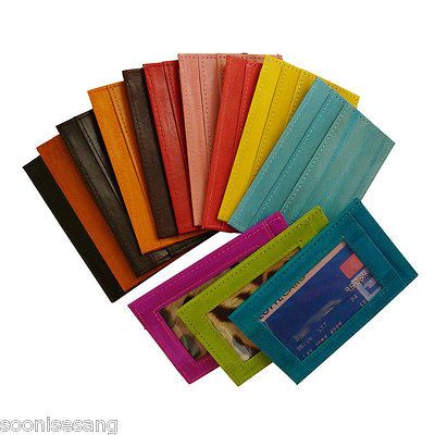 Genuine Eel Skin ID Holder Transportation Card Holder Credit Card