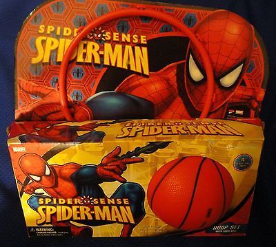 NEW SpiderMan Basketball Hoop AND Foam Ball Net Backboard Childrens