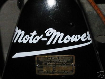 22W Moto Mower decal Briggs Stratton engine antique
