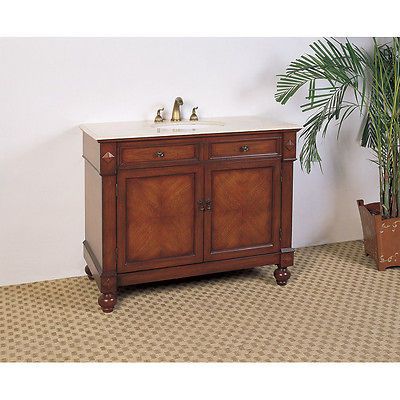 Marble Top 42 inch Single Sink Bathroom Vanity   42 SINK CHEST   NO