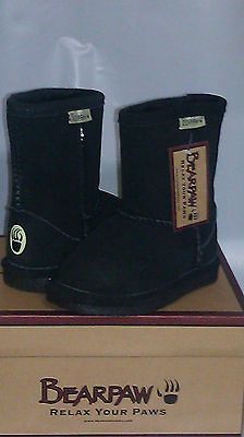 NEW TODDLER LITTLE KIDS BEARPAW BOOT EVA SHORT BLACK 410B AUTHENTIC