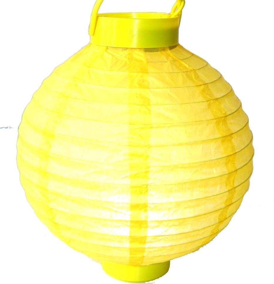 Yellow Paper Hanging Lantern Battery Chinese Party Lite