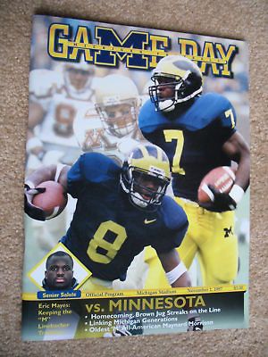 1997 UNIV OF MICHIGAN VS MINNESOTA FOOTBALL PROGRAM