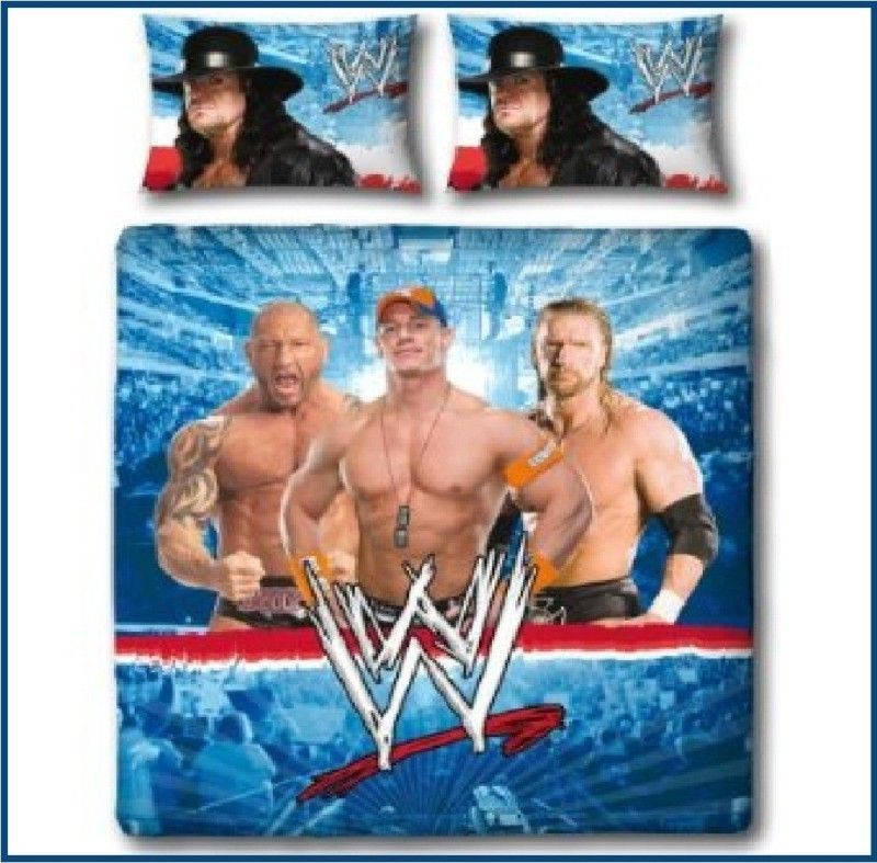 BOYS WWE WRESTLING PANEL DOUBLE BED SET DUVET /QUILT COVER SET BEDDING