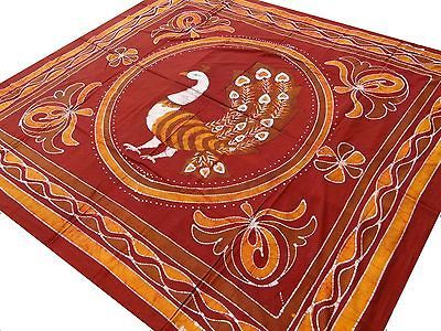 * PEACOCK * BEDSPREAD QUEEN WALL HANGING BED SHEET TAPESTRY INDIA