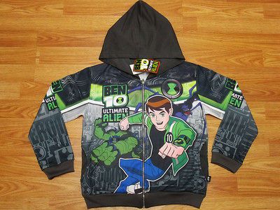 Ben 10 Ultimate Alien Hooded Jacket #987 Charcoal Size 12 age 10 12