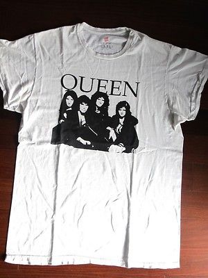 VINTAGE ORIGINAL ROCK WHITE SHIRT  QUEEN  FREDDIE MERCURY 70s 