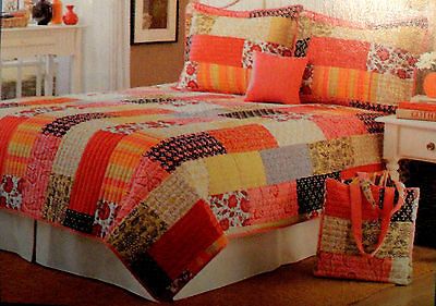 PC QUILT BED SET Size Full/Queen Pattern CORAL BOHO PATCHWORK