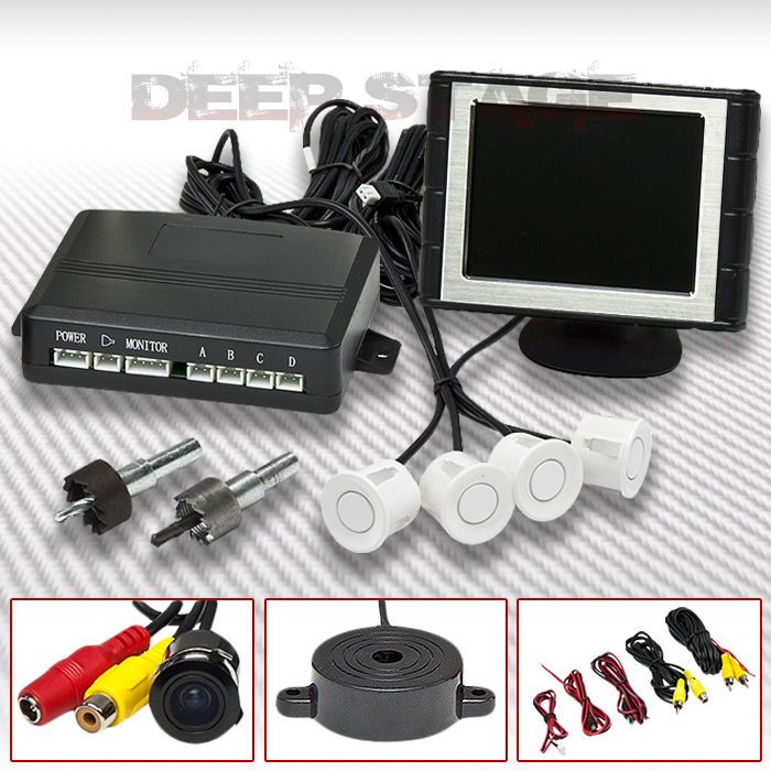 BACK UP REVERSE PARKING SENSOR SYSTEM KIT+TFT LCD MONITOR+CAMERA