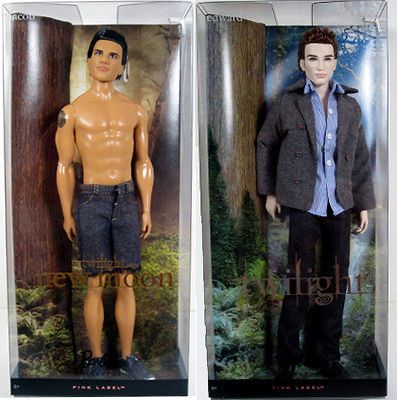 BARBIE TWILIGHT SAGA EDWARD & JACOB DOLL LOT PINK LABEL werewolf