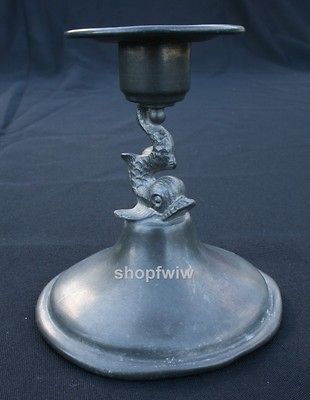 Rice Bernard Rices Sons Pewter Mystical Koi Candleholder Circa 1920s