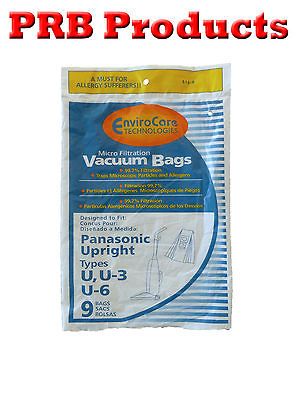 Type U U3 U6 A Bags Fit Belvedere Panasonic Fuller Brush Riccar Vacuum