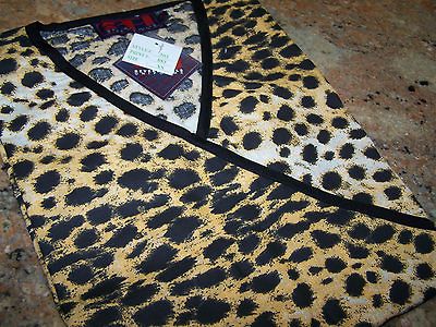 New Animal Print Scrub Top , Beverly Hills Brand, X Over, Sz XL