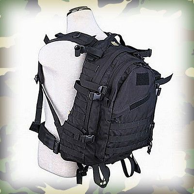 LITERS ARMY MILITARY ASSAULT BACKPACK RUCKSACK BERGEN CADET BAG Black