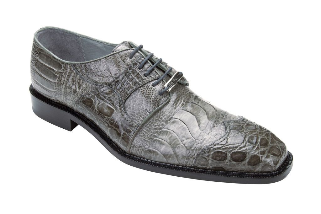 Belvedere Gray Moscato Genuine Crocodile & Ostritch Leg Mens Oxfords