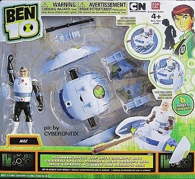 2011 Ben 10 PLUMBER SPACESHIP WITH GRANDPA MAX Action Figure Set 4