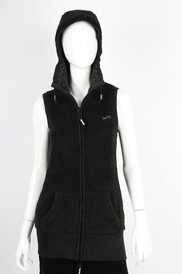 Bench   Extra Small Black Long Gilet Sleeveless Furry Fleece Hoodie