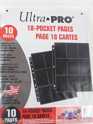 10 ULTRA PRO BLACK 18 POCKET PAGES FOR CARD BINDERS ALBUMS MTG POKEMON