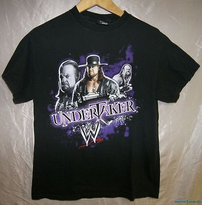 2007 HYBRID Official WWF THE UNDERTAKER 3 Poses Design Black T Shirt