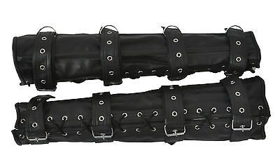 LEATHER BONDAGE ARM & LEG RESTRAINTS BINDERS Steel Boned NO ESCAPE