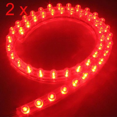 2x Red 12V 48 Led Fish Tank Fish Bowl Light Flexible