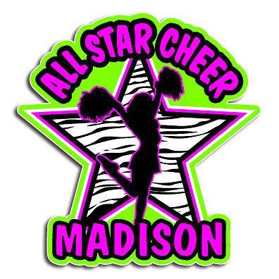 in personalized vinyl decal cheerleader cheer STAR