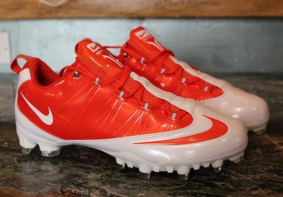 Nike Vapor Carbon Football Flywire Molded Fixed Cleats Orange White TD