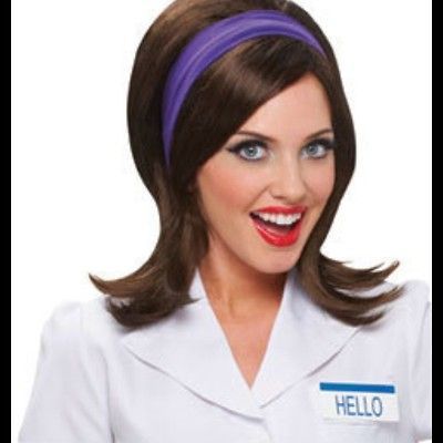 Flo Insurance Costume Comes With Her Brunnette Wig, Apron And Name