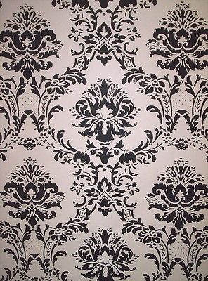 BLACK AND WHITE DAMASK WALLPAPER #013