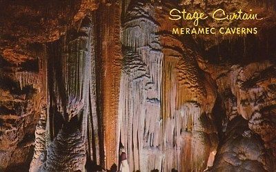 STAGE CURTAIN, MERAMEC CAVERNS   U.S.66 STANTON, MISSOURI