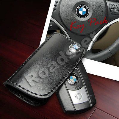 LEATHER KEY FOB HOLDER FOR BMW 1 3 5 X SERIES X1 X3 X5 E81 E87 E90 E91