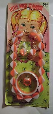 NIP Vintage Plastic Jewelry Set Girls Dime Store 60s Shimmel son NY