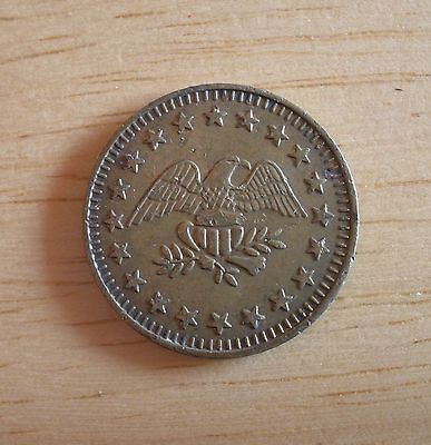 Vintage Brass Coin Meter Token with American Eagle on Reverse, 7/8