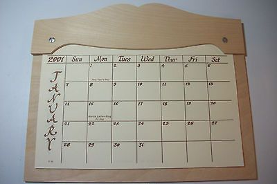 lg wood calendar holder unfinished 10 1/8x14x1/4 backboard