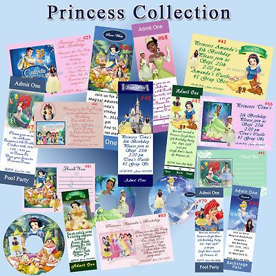 Birthday Invitation Princess Snow White Cinderella Prsz