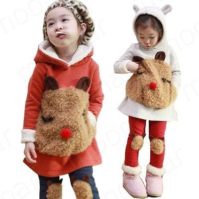 /Child/Toddler Faux Fur Winter Sweatshirt Pullover Hoodie Coat Jacket