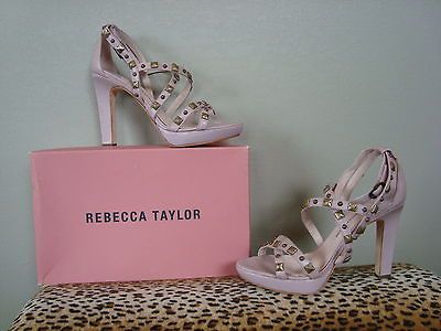 Anthropologie Rebecca Taylor Silver Floral Leather Shoes CARRIE NIB sz